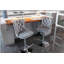 Tabourets de bar pivotants en velours à hauteur de siège réglable, tabourets de bar à base chromée avec dossier capitonné confortable, ensemble de 2-1389769691