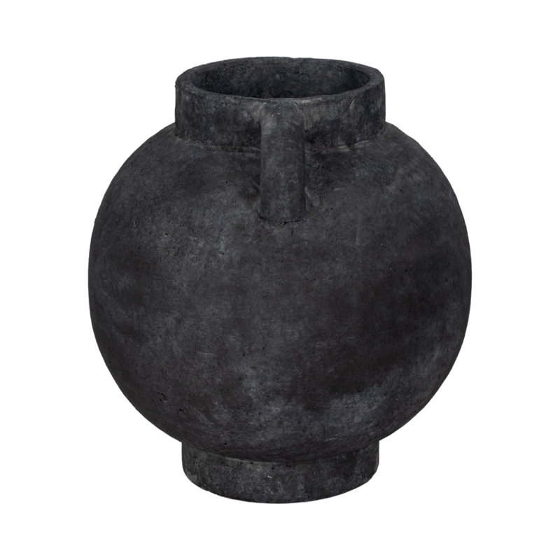 Handmade Ceramic / Porcelain Table Vase, Overall Height - 12", Black