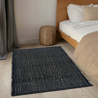 Tapis campagnard en jute et coton Colston