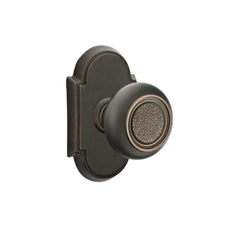 Ensemble de boutons d'intimité Emtek avec rosette n ° 8 et bouton Belmont, Bronze frotté à l'huile