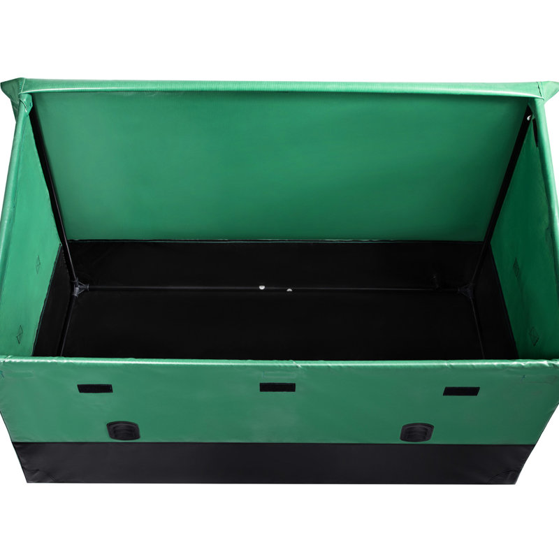 Boîte de rangement extérieure pour terrasse de 230 gallons, bâche en PE, structure galvanisée, poignées portatives, ventilation en filet, installation simple, boîte noire et imperméable, conception étanche à l'air, ventilation sans outil, installation sans outil,