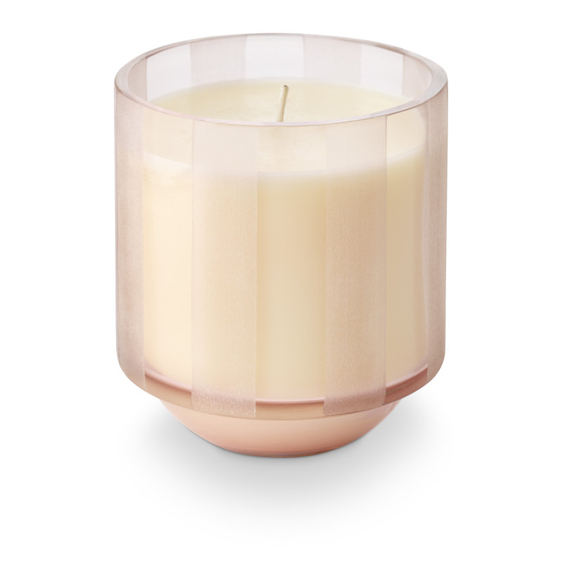 Verre à rayures gravées en pin rose