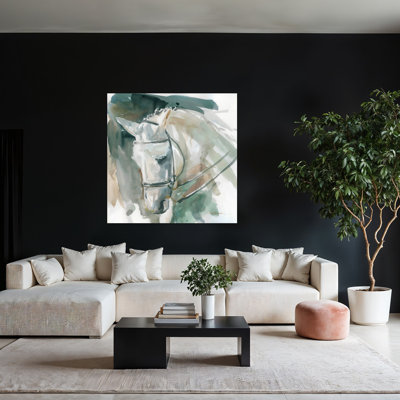 Lié pour la maison, abstrait, contemporain, élégant, portrait de cheval, architecture, art mural