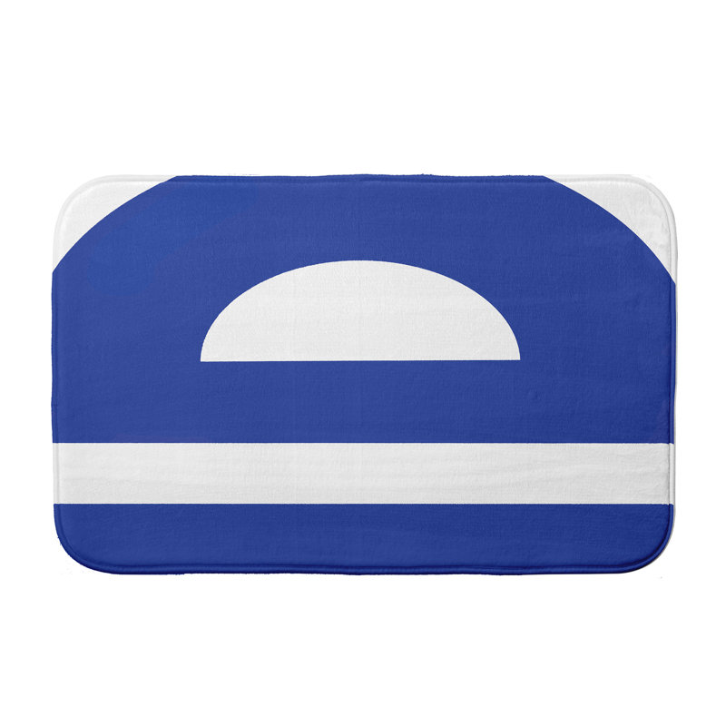 Tapis pour salle de bain Leonhardt, Bleu, l 21 po x L 34 po