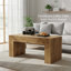 Table basse de 48 pouces avec rangement caché, table centrale épaisse en bois pour le salon et le bureau