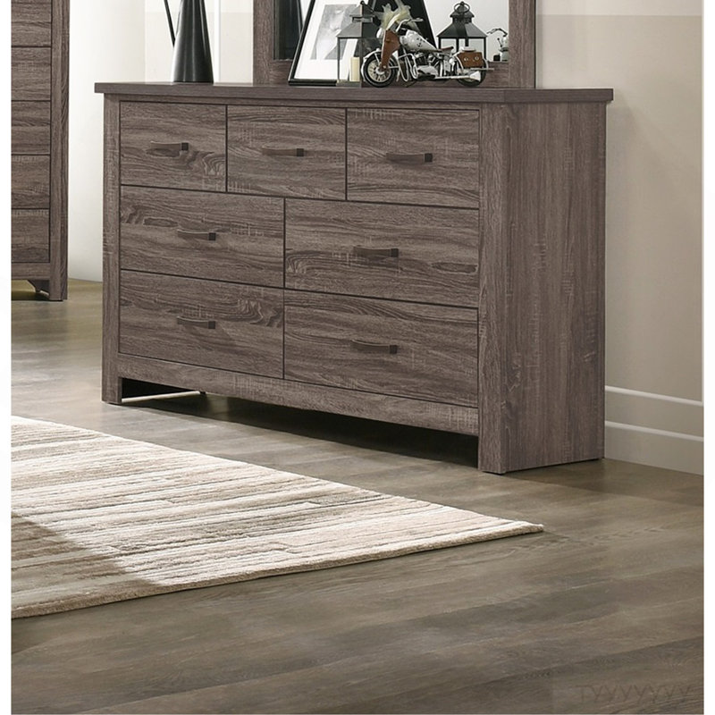 Mobilier de chambre à coucher avec tiroirs en bois à finition naturelle