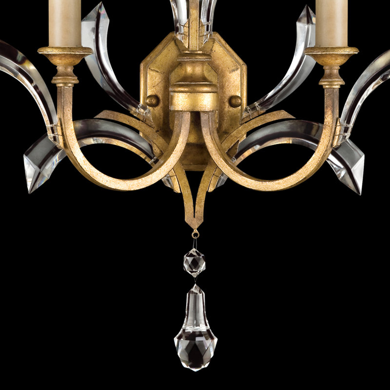 Beveled Arcs 2 - Light Candle Wall Light, Muted Gold Leaf