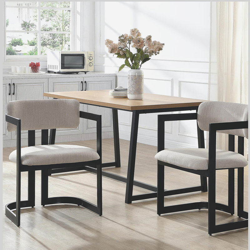 Ensemble de 2 chaises de salle à manger rembourrées, Blanc, White