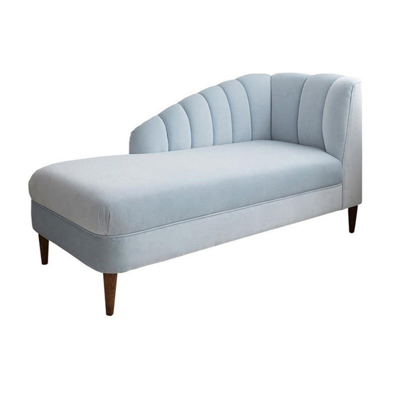 Chaise longue rembourrée en tissu éponge simple, Accoudoir à droite (vu de face)