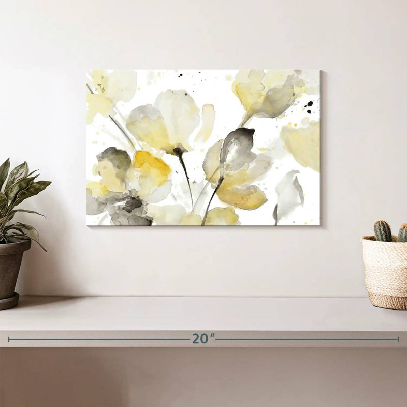 Neutre floral abstrait II, H 8 po x l 12 po