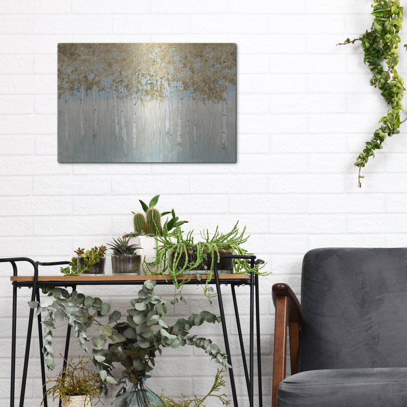 Art mural en métal Winston Porter «Shimmering Forest» par James Wiens, H 12 po x l 16 po