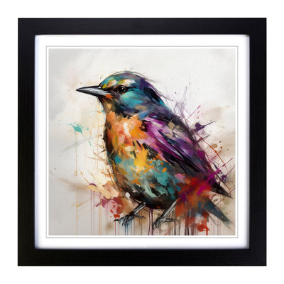 Bird Gestural Art - Framed Print