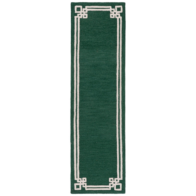 Martha Stewart Hand Tufted Wool; Cotton Geometric Indoor / Outdoor Rug, Runner 2'3" x 8'