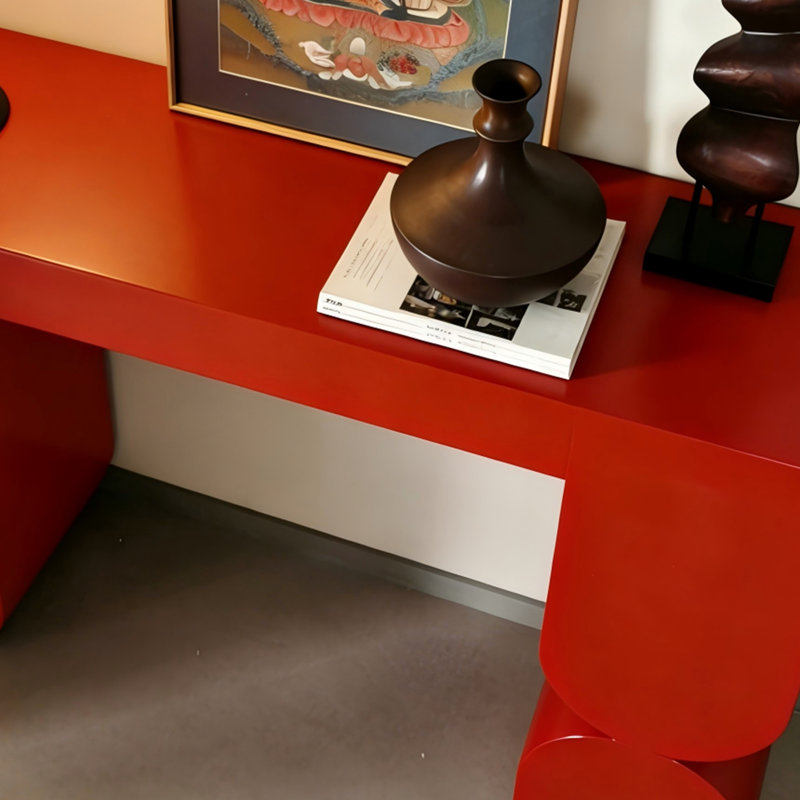 Console de style italien moderne et minimaliste, 33.5" H x 59" W x 15.7" D, Rouge, Red, Red