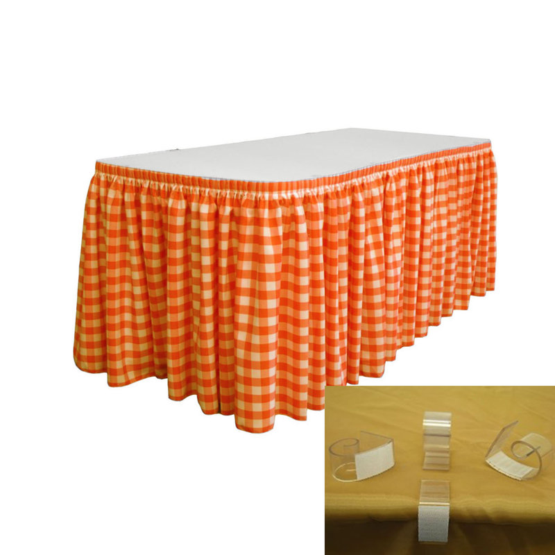 Jupe de table Burkinshaw, Blanc / Orange, l 168 po x L 29 po