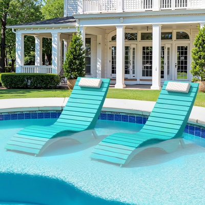 Ensemble de 2 chaises longues pour piscine