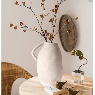 Vase en céramique avec poignée, vase décoratif