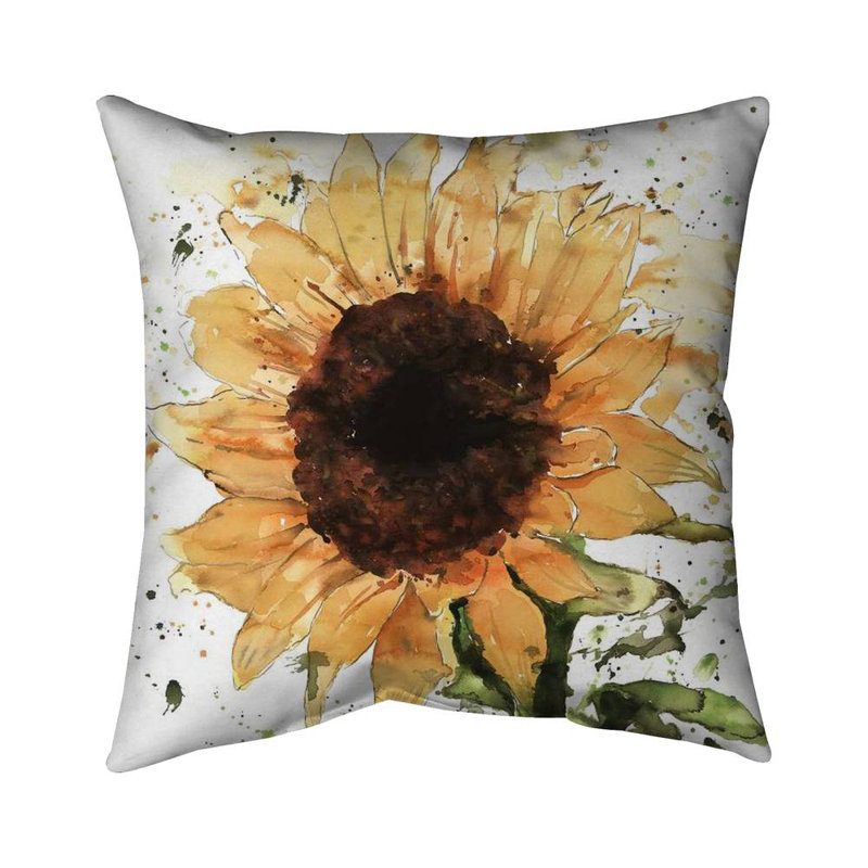 Big Sunflower - Double Sided Print Indoor Pillow - 16X16, 20" x 20", Pillow Cover Only - No Insert