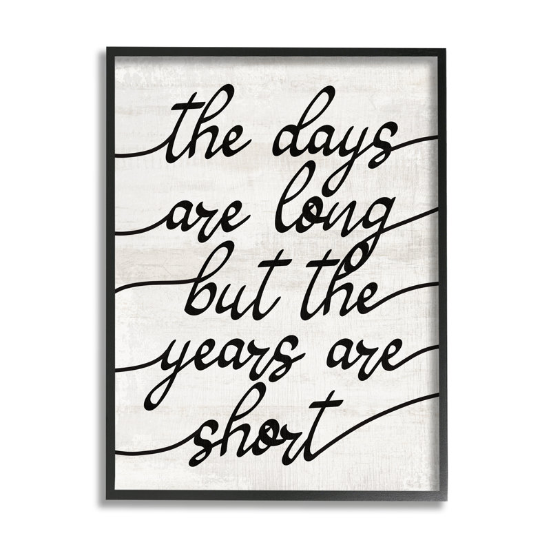 "Years Are Short Expression encadrée sur bois" par Lil 'Rue, impression, Giclée encadrée noir minuit