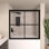 Porte de baignoire coulissante double semi-cadre l 59 po x H 56 po