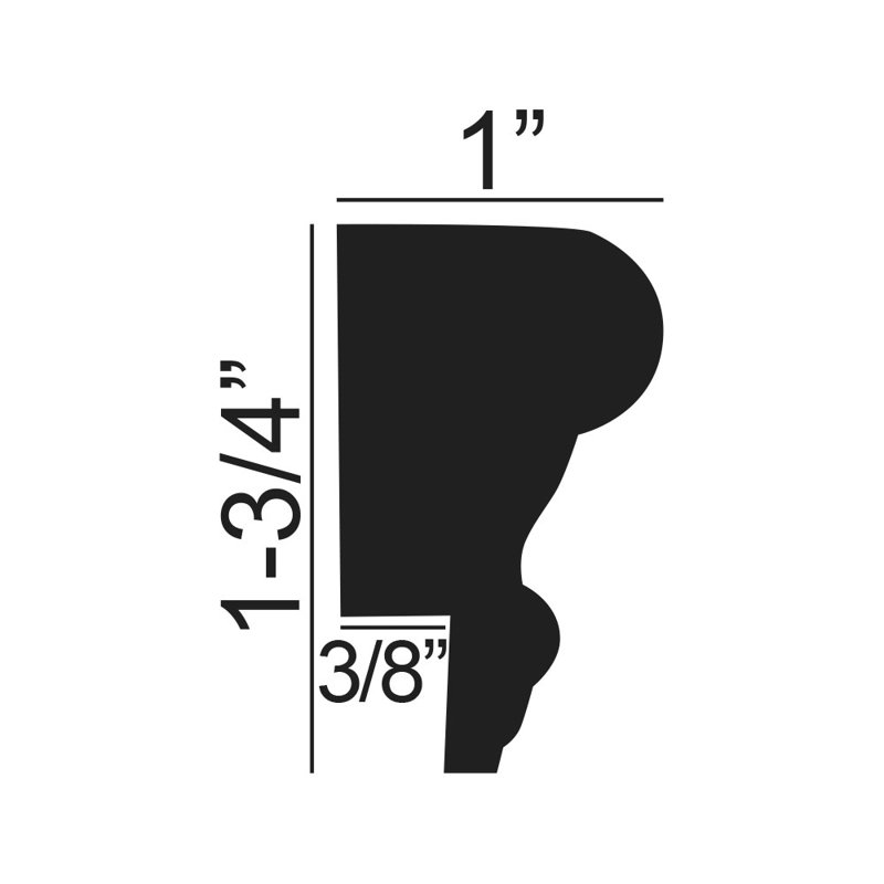 Plastic 1.75'' W x 96'' L Wall Base in Primed What