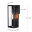 Ensemble de 4 appliques murales d'extérieur 1 lumière noire matte 13 po avec abat-jour en verre transparent-1105347360