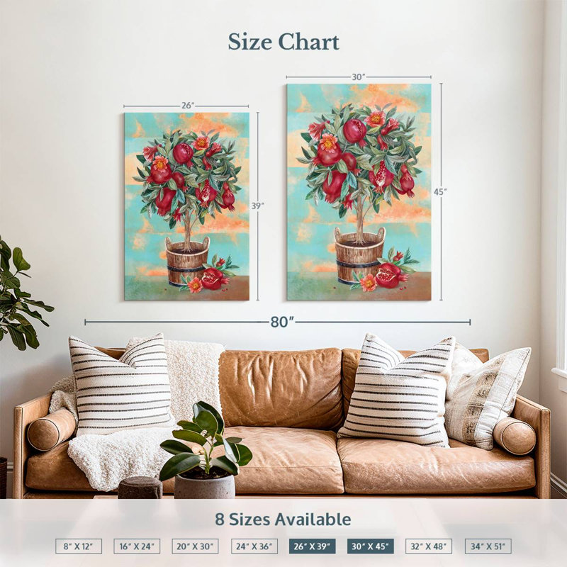 Harnek Pomegranate Tree, 39" H x 26" W