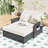 PE Rattan Double Chaise Lounge with Adjustable Backrest, Footrest and Comfortable Cushion-965410282-965410285