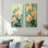 «Rose Green Garden Roses Serenity I», ensemble d'art mural en métal nature