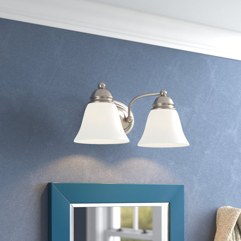 Charmaine 2 - Light Dimmable Vanity Light, 100 Watt, Brushed Nickel, Frosted White