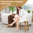 Shower Bench Teak Wood Shower Stool w/ Curved Seat Waterproof Bath Bench