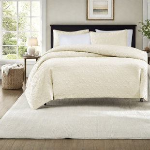 Ensemble de literie en coton crème de qualité supérieure, courtepointe réversible, style maison de campagne