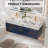 Melora 60" Wall-Mounted Modern Bathroom Vanity With Double Sink, Soft-Close Drawers, White Stone Countertop & LED Light-777882550
