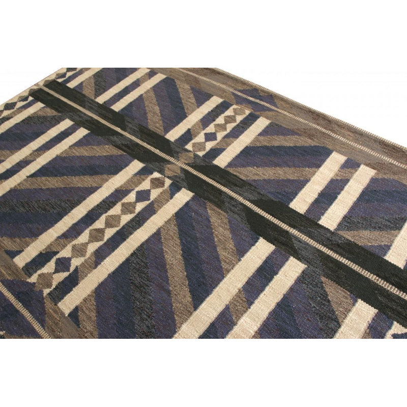 Scandinavian Wool Geometric Area Rug, Rectangle 10' x 14'