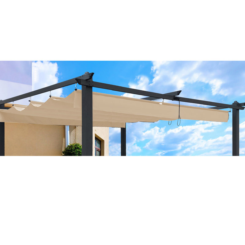 Auvent de remplacement pour pergola de patio 13 x 10 pi - résistance kaki, tissu imperméable, blocage du couvercle supérieur facile à installer, assemblage sans effort
