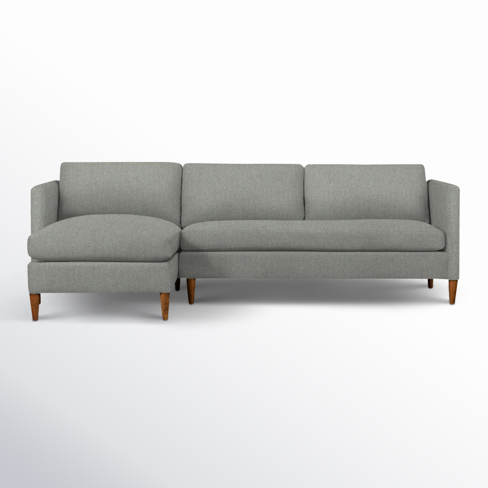Clifford Chaise Sectional, Left Hand Facing, Ticket Smoke Heathered Basketweave
