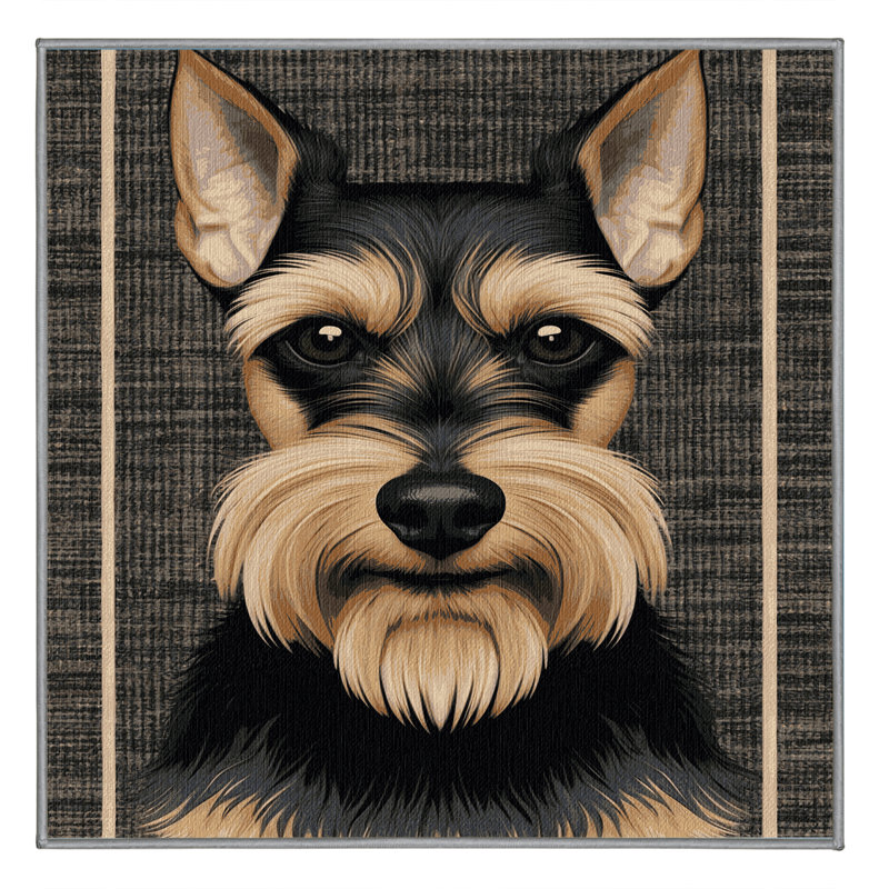 Tapis lavable pour chiens Affenpinscher, Carré 5 pi