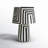  Minori Black Striped Papier Mache Table Lamp