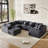 8-Piece Modular Compression Upholstered Sectional Sofa-1303161394-1305060229