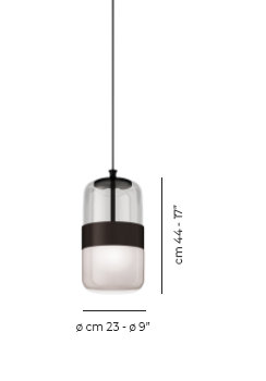 Futura 1 - Light Pendant, 96" H x 9" W x 9" D, Brown/Smoky, Matte Black