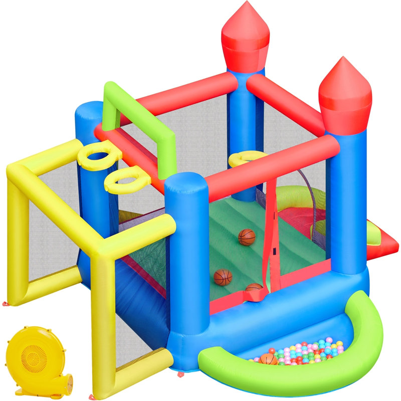 Yaheetech Multicolor Inflatable Bounce House with Slide