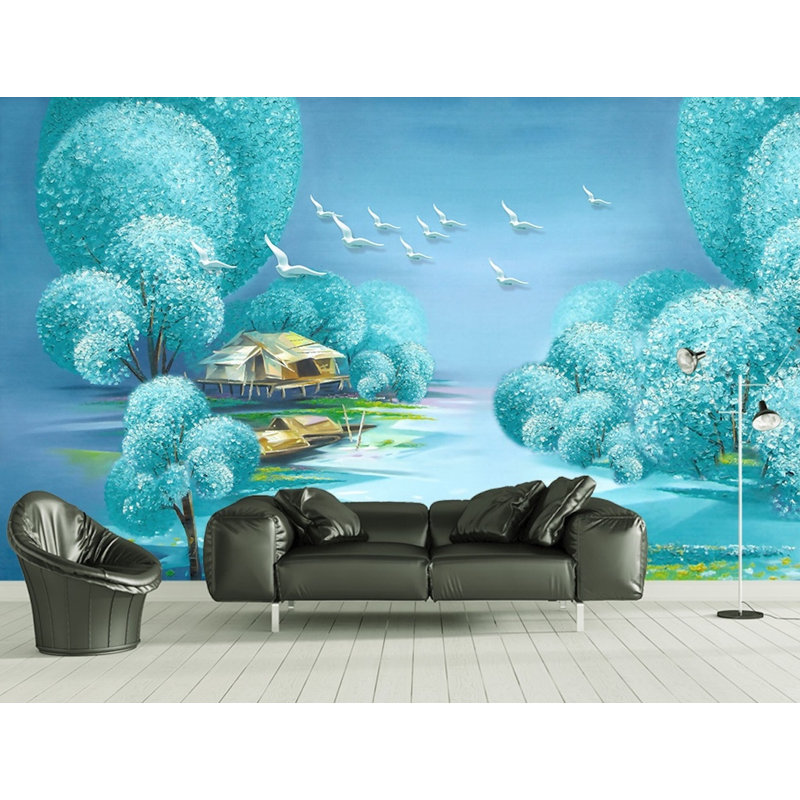 Papier peint amovible forêt, L 114 po x l 204 po