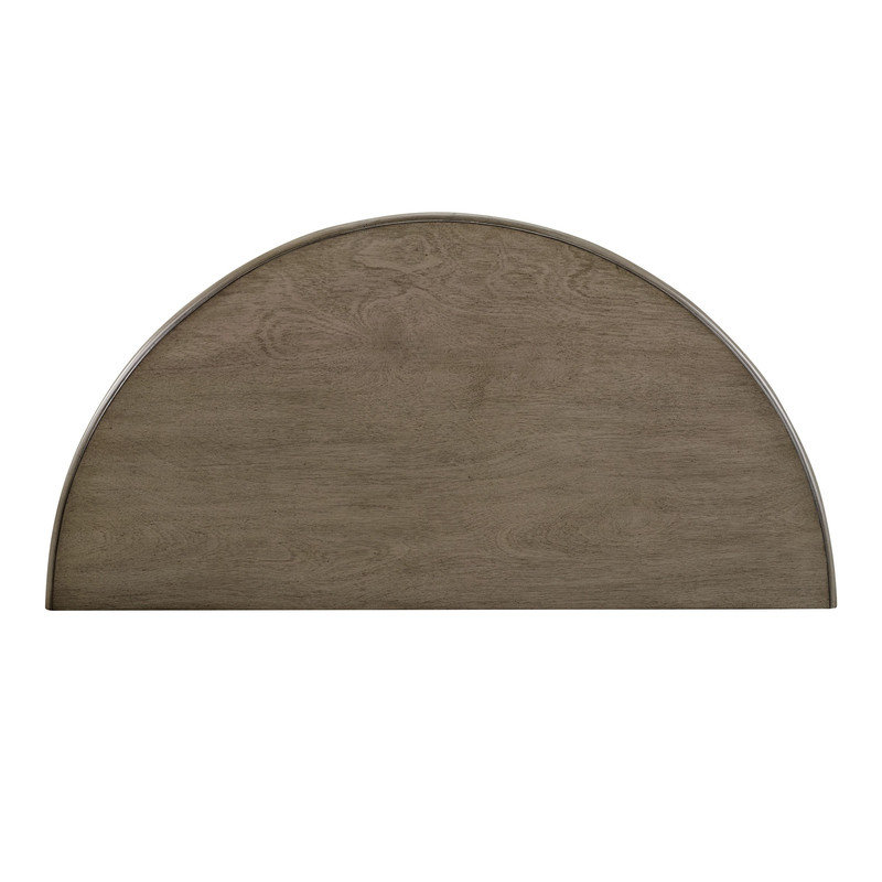 Traditional Solid Wood Oval Console table Side Table  with Bottom Shelf ,Antique Grey