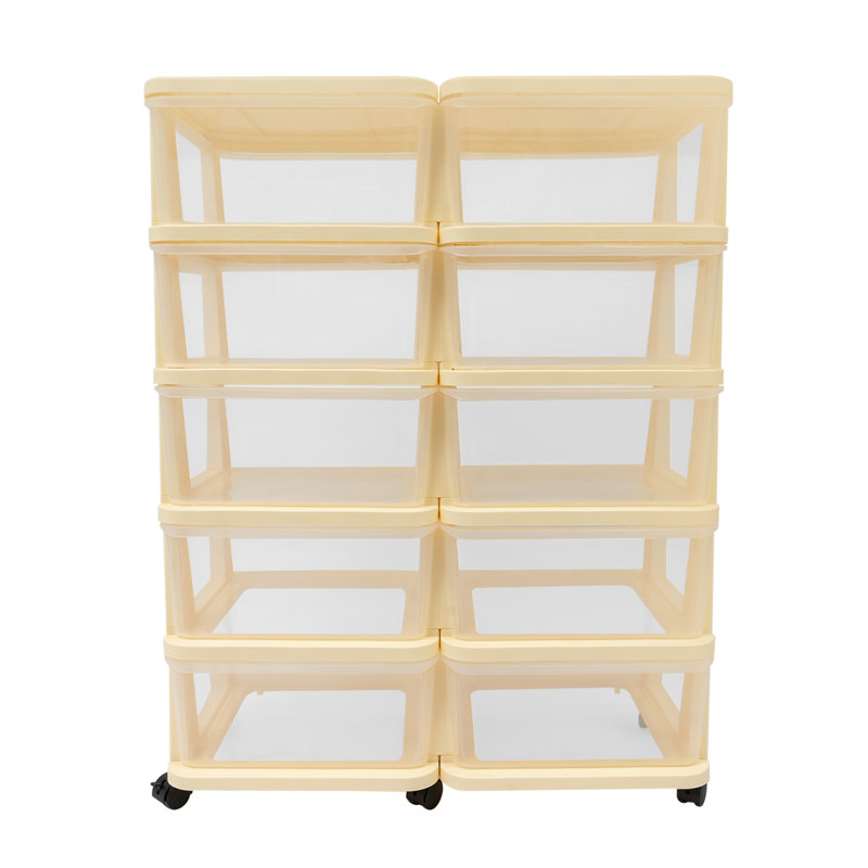 Grand bac de rangement en plastique, Transparent