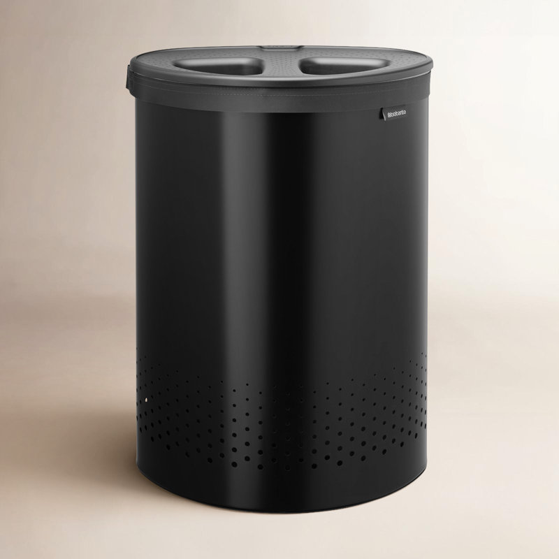 Brabantia Dual Compartment Laundry Hamper, Matte Black