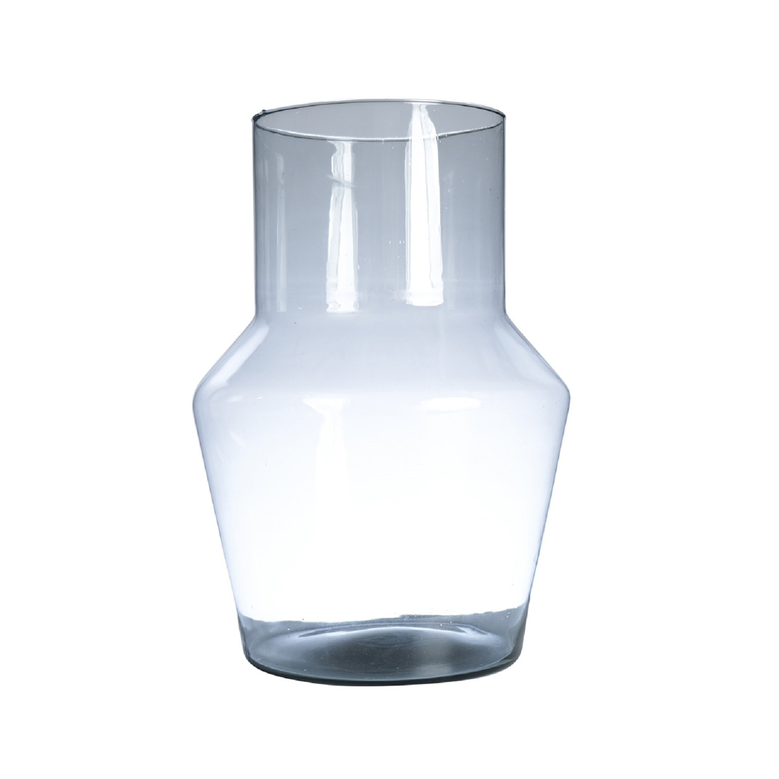 Evie Mouthblown Recycled Glass Vase, 15.75" H x 11.02" W x 11.02" D, Clear