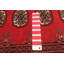 Tapis géométrique rouge / crème / noir en laine noué à la main 2 pi 8 po x 4 pi 1 po Peshawar