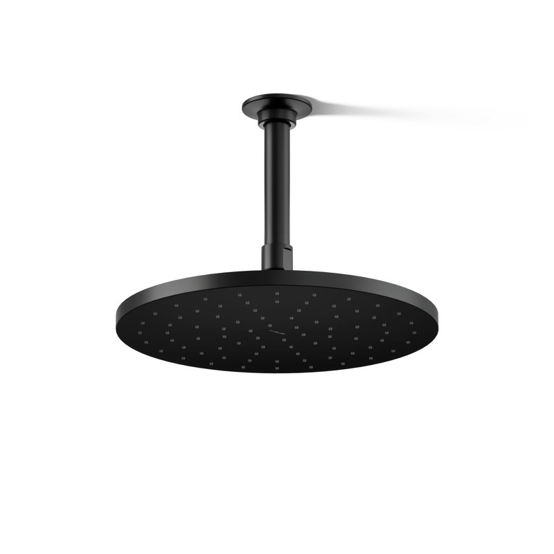 Pomme de douche fixe contemporaine avec jet à induction Katalyst, Noir mat