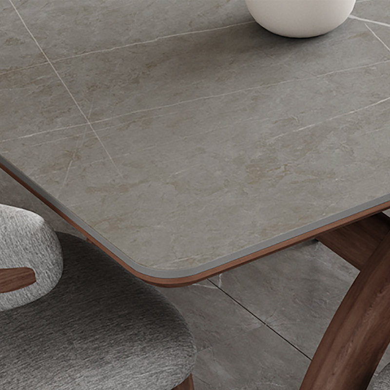 Table de salle à manger Nordic Modern, bois de frêne blanc et roche mate, H 29,5 po x L 63 po x l 31,5 po