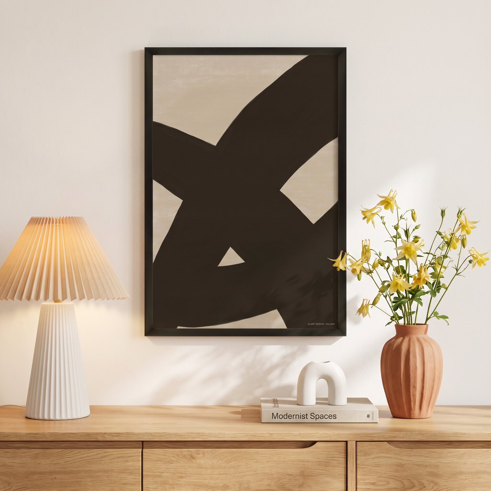 Form & Fusion 2 by Romina Gadler, 20" H x 14" W x 1.25" D, Black Framed Paper